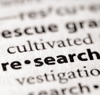 The word "research" in the dictionary